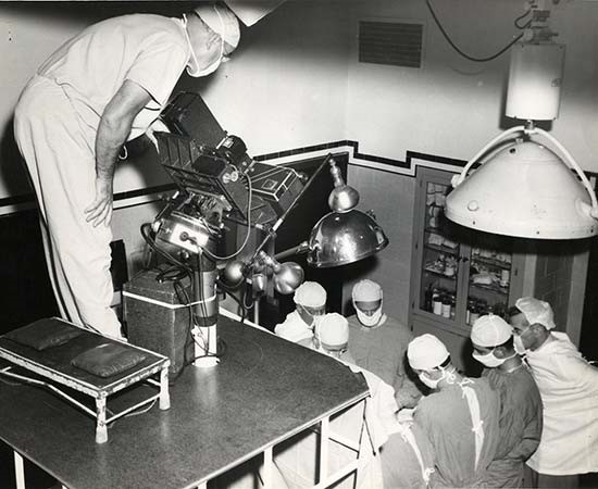 Floyd Ramsdell Sets Up His "Two-Eye" Movie Camera, San Francisco, 1951