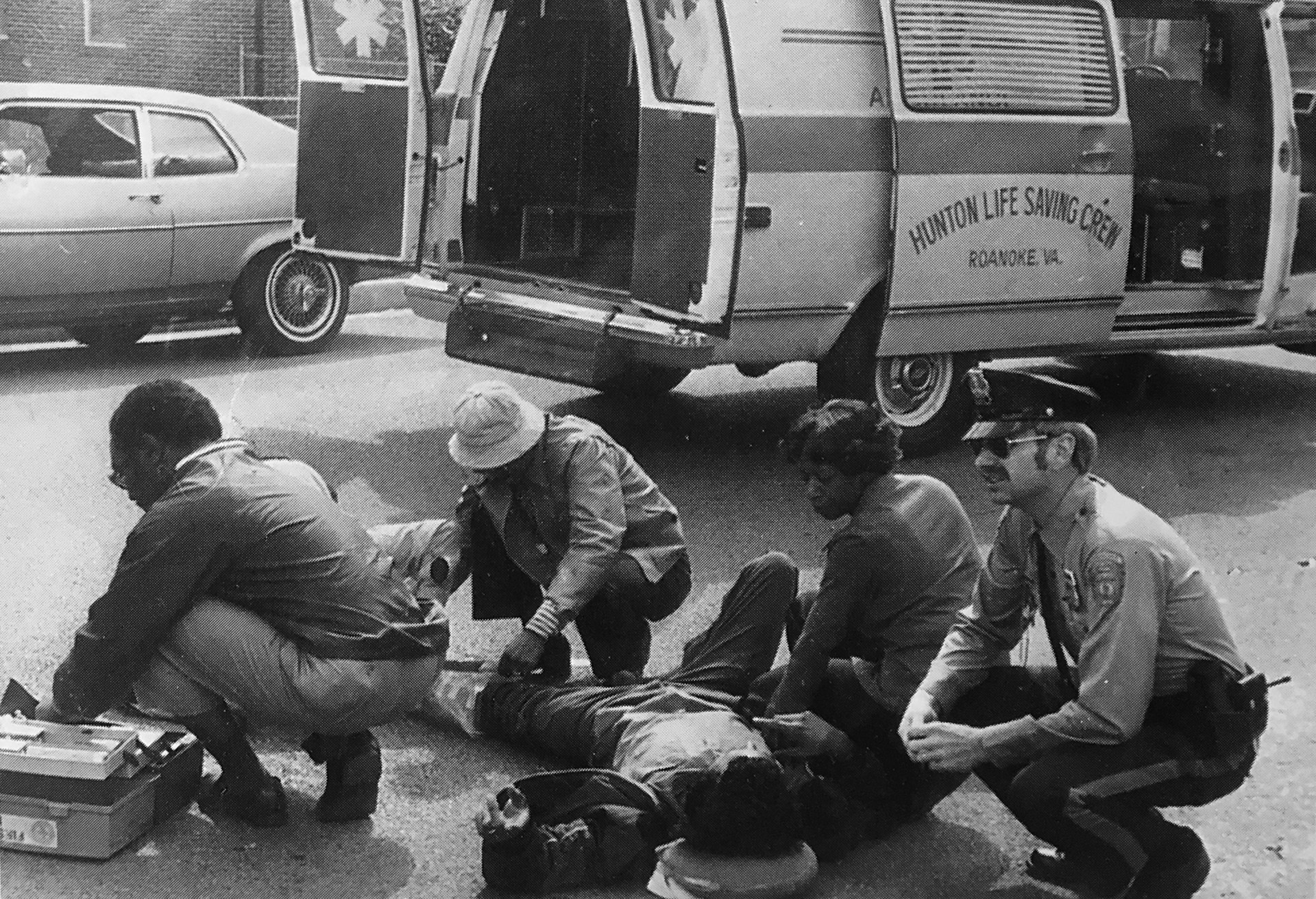 Figure 3. First responders from the Hunton Life Saving and First Aid Crew in field training. Dr. L.C. Downing was an early medical director.