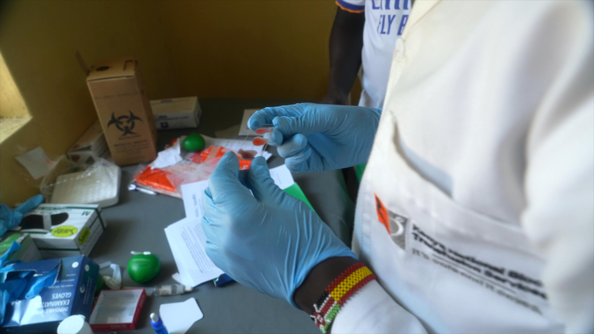 Blood tests are performed at the Lodwar County Referral Hospital in Kenya. (Credit: Franco Sacchi)